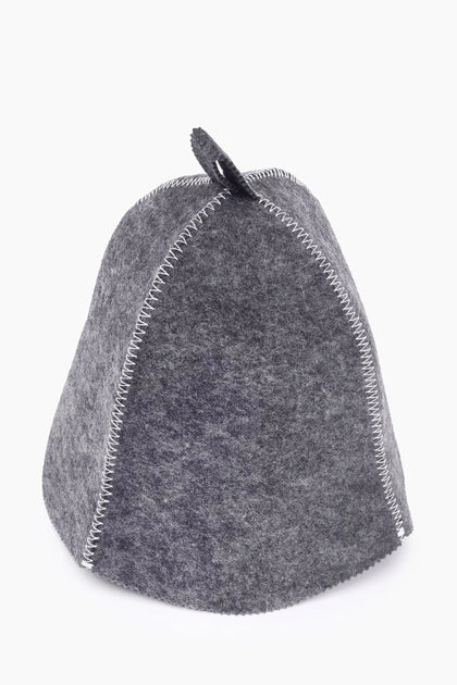 Grey Sauna Hat – Hypoallergenic Thermal Felt 4mm, Durable and Comfortable