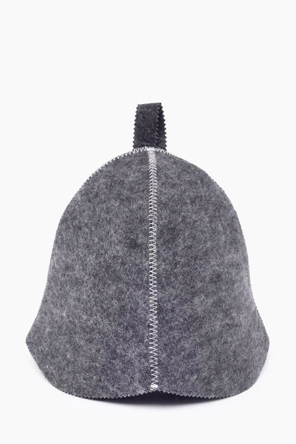 Grey Sauna Hat – Hypoallergenic Thermal Felt 4mm, Durable and Comfortable
