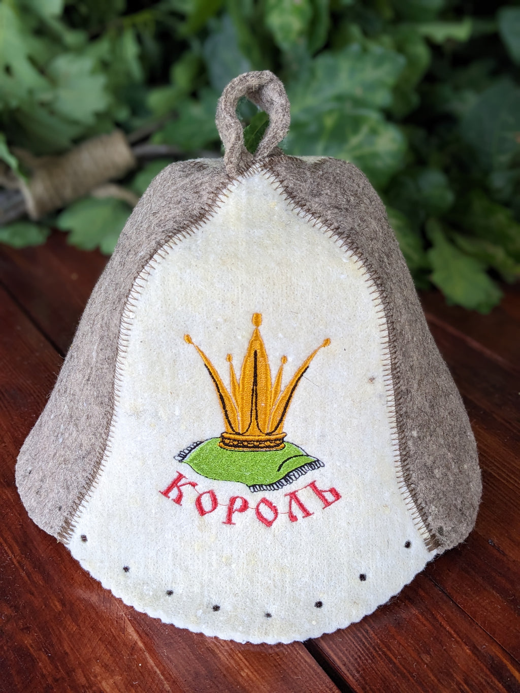 Sauna Hat “King” – Natural Wool Felt