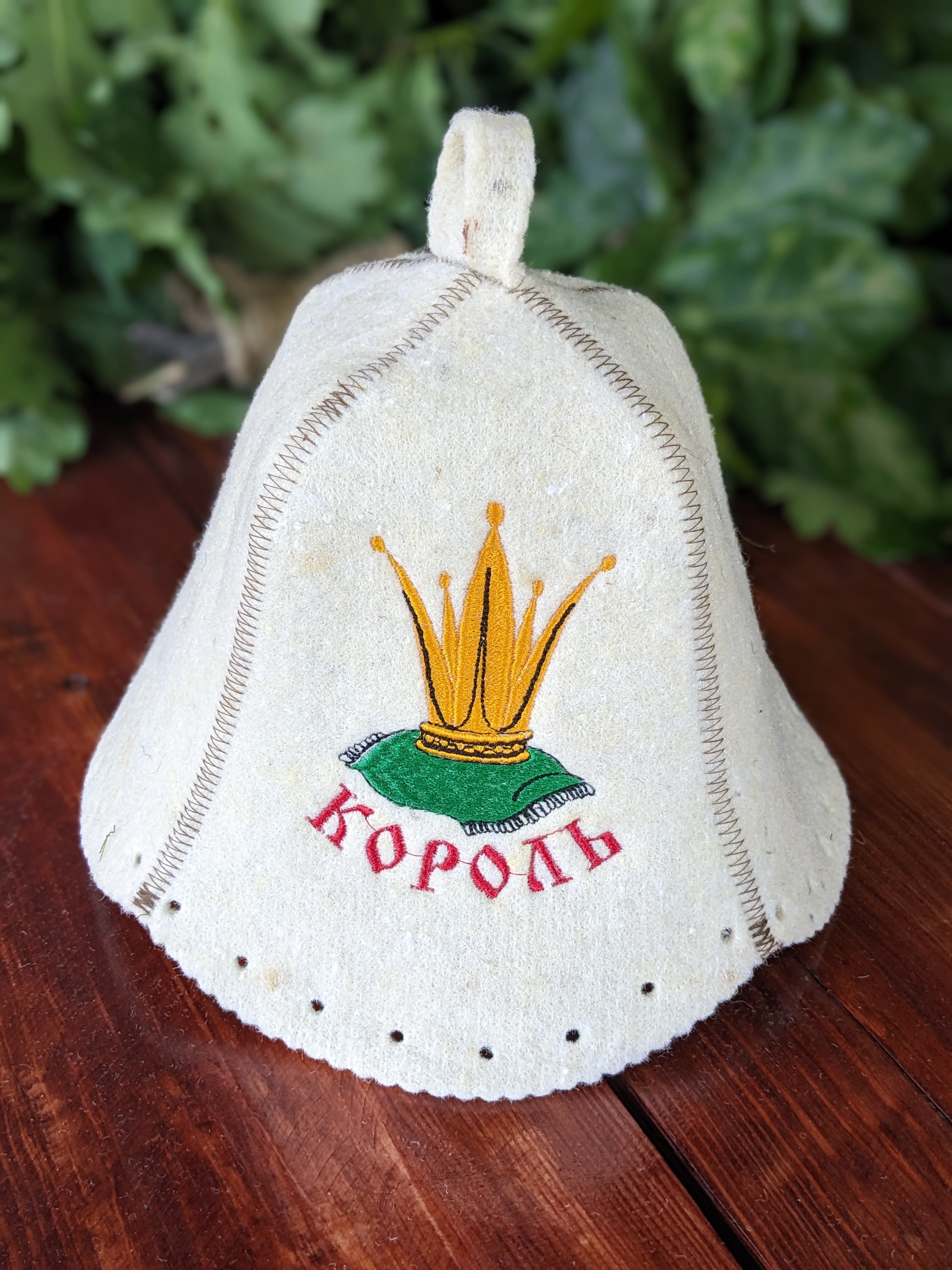 Sauna Hat “King” – Natural Wool Felt