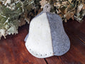 Classic White-Grey Sauna Hat – Natural Wool Felt, 5–7mm Thick