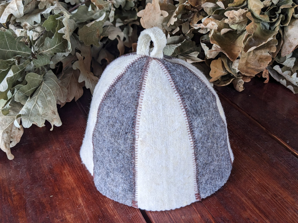 Classic Natural Felt Sauna Hat – 100% Wool, 5–7mm Thick
