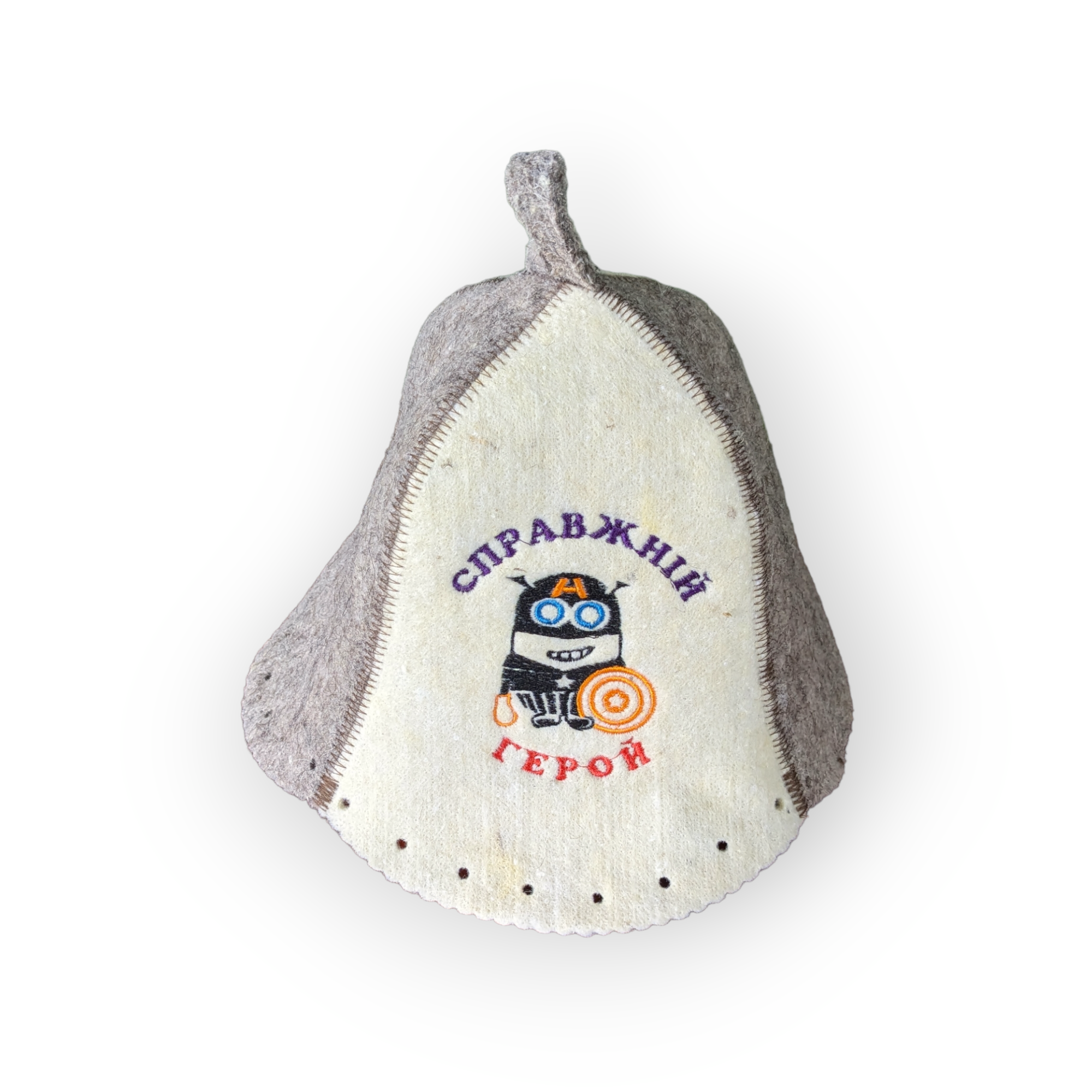 Sauna Hat “Real Hero” – Natural Wool Felt