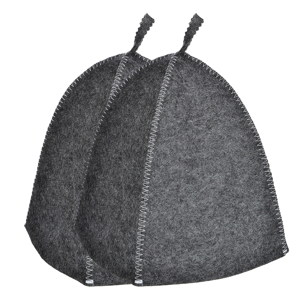 Sauna Hat Set (2 pcs) – Gray Artificial Felt 3–4 mm